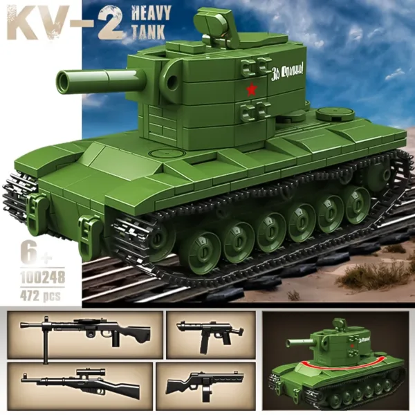 Soviet KV-2 Heavy Tank Building Block Set