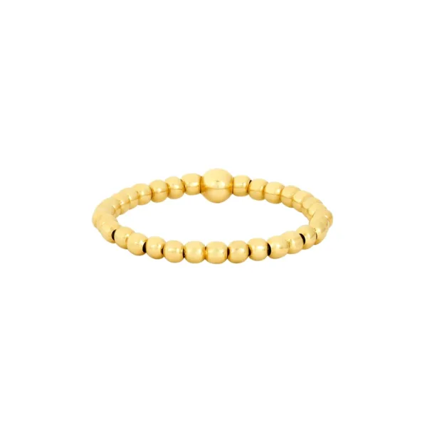 Waterproof 18K Gold Plated Beaded Ring - Image 4