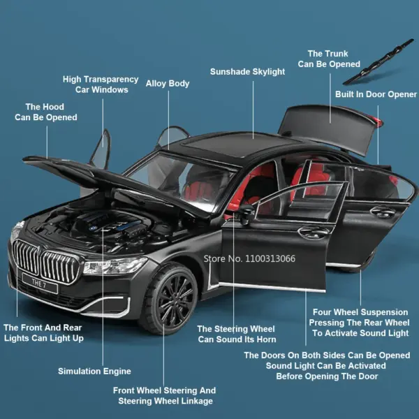 1:24 THE 760 Li Alloy Diecast Car Model - Image 2