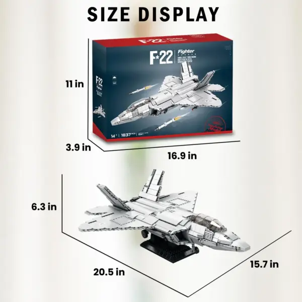 F22 Raptor Fighter Jet Building Blocks Model - Image 6