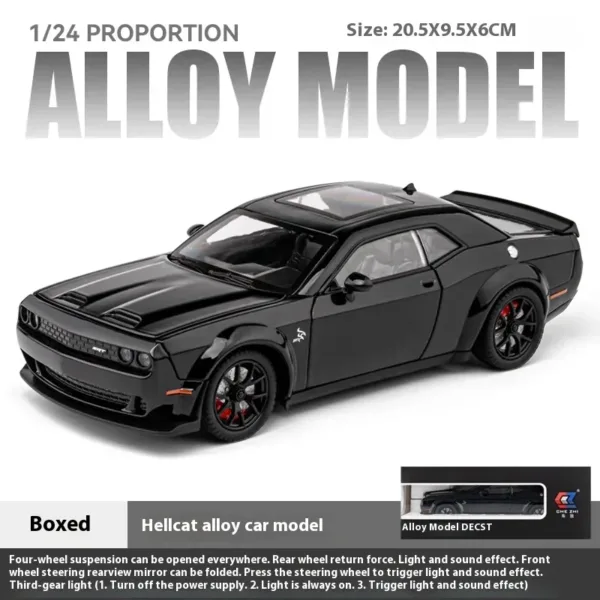 1:24 Dodge Challenger SRT Hellcat Diecast Model - Image 3