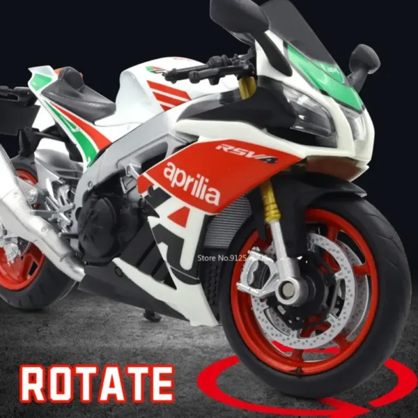 1:12 Scale Aprilia RSV4 Alloy Motorcycle Model - Image 3