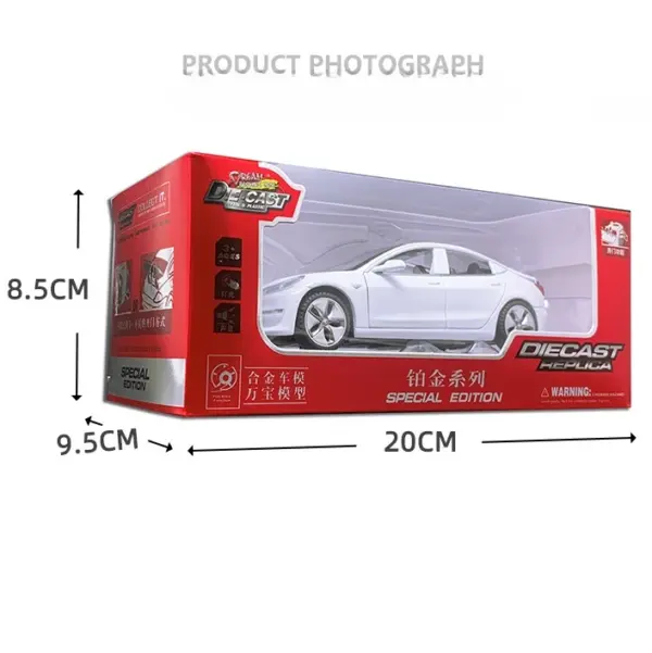 1:32 Tesla Model 3 Alloy Diecast Car Model - Image 5