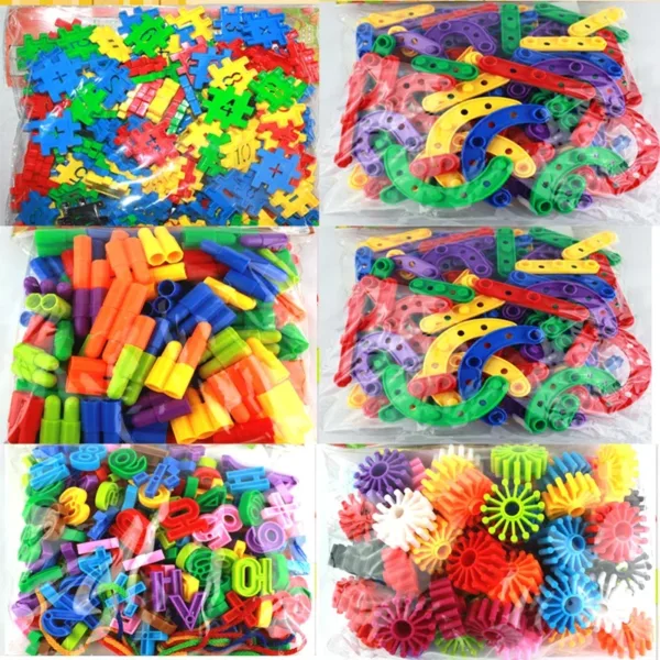 Educational Plastic Mosaic Building Blocks Set - Image 2