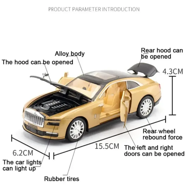 1:32 Rolls Royce Spectre Alloy Diecast Car - Image 2