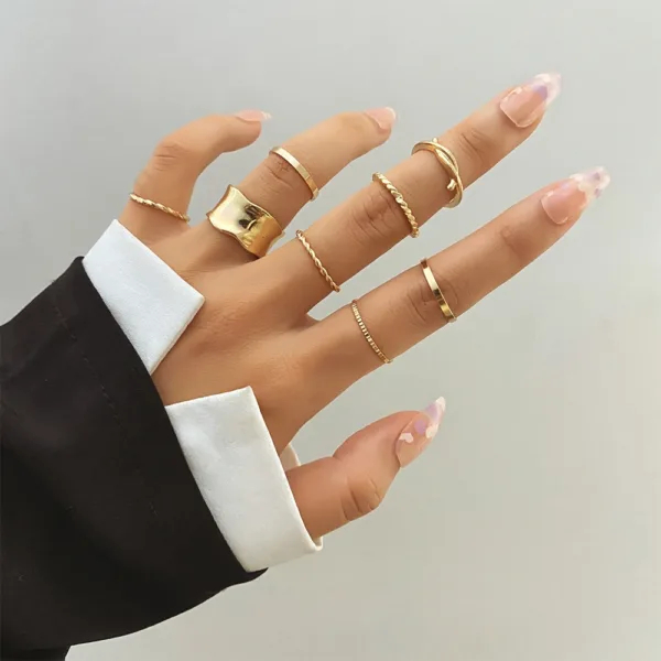 Bohemian Cross Wide Ring Set for Women - Image 7