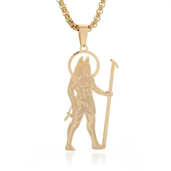 Anubis Cross Stainless Steel Pendant Necklace - Image 15