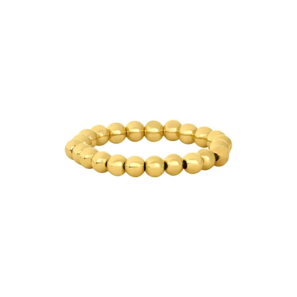 Waterproof 18K Gold Plated Beaded Ring - Image 6