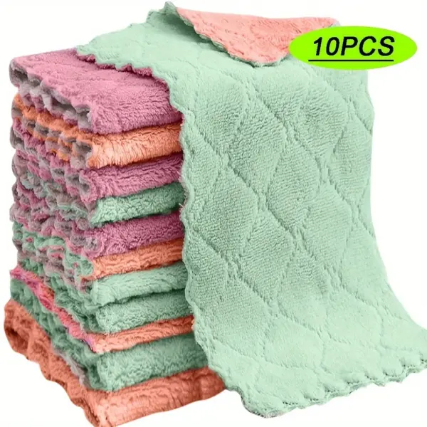 10pcs Microfiber Dish Towels Pastel Kitchen Set