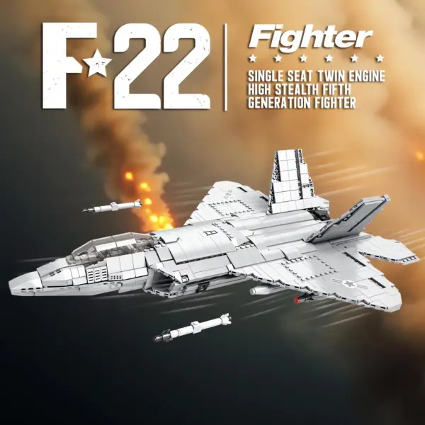 F22 Raptor Fighter Jet Building Blocks Model - Image 2