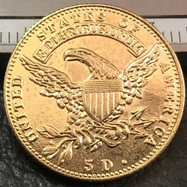 Gold Plated Coin Replica with Dollar Symbol - Image 2