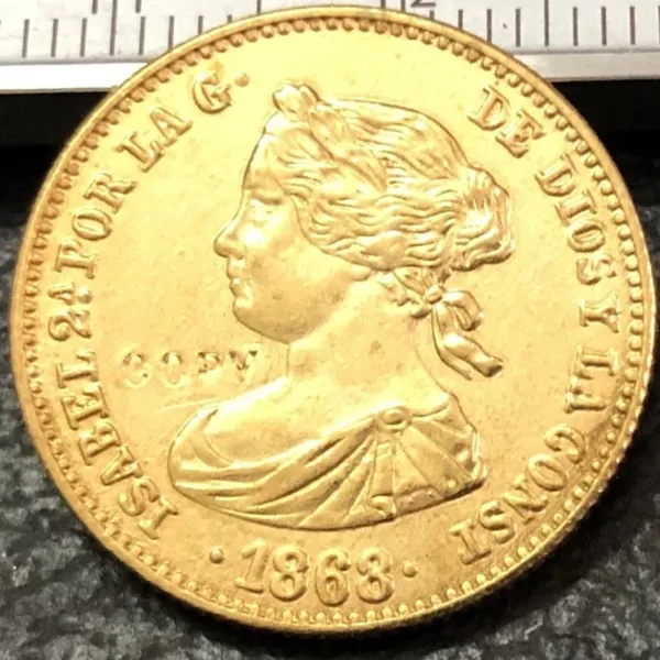 1868 Spain 10 Escudos Gold Replica Coin - Image 2