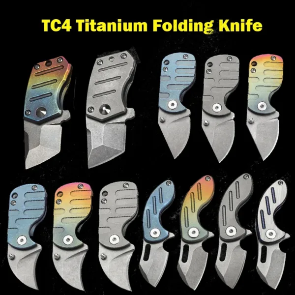 Titanium Alloy Folding Knife S35VN Steel EDC Tool