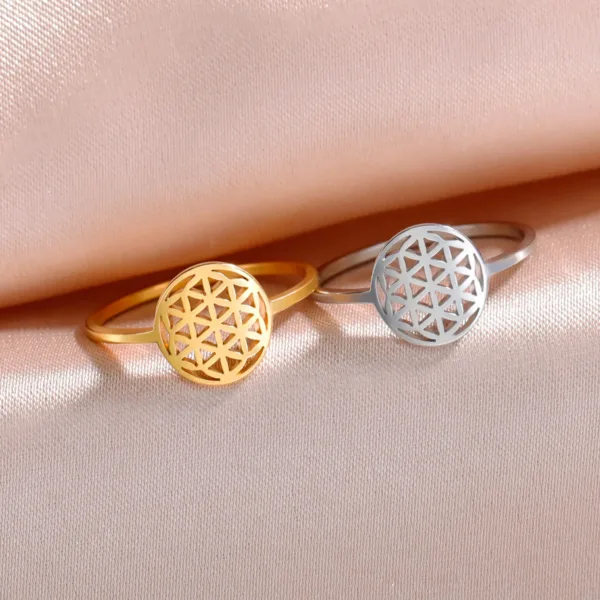 Flower of Life Vintage Stainless Steel Ring