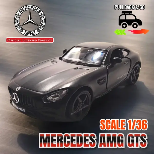 1:36 Mercedes AMG GTS Pink Diecast Model Car - Image 2