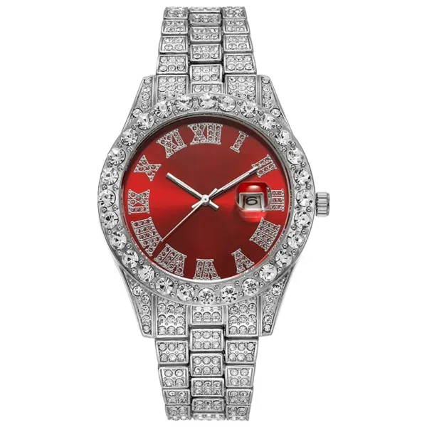 Luxury Hip Hop Quartz Watch with Rhinestones - Image 9