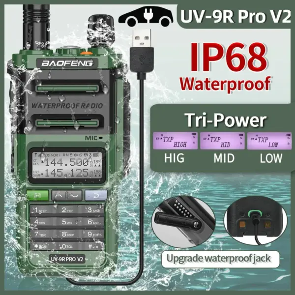 Baofeng UV-9R Pro V2 Waterproof Walkie Talkie