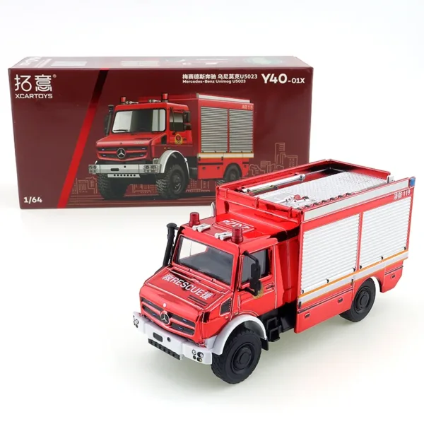 1/64 Scale Alloy Unimog Fire Truck Model