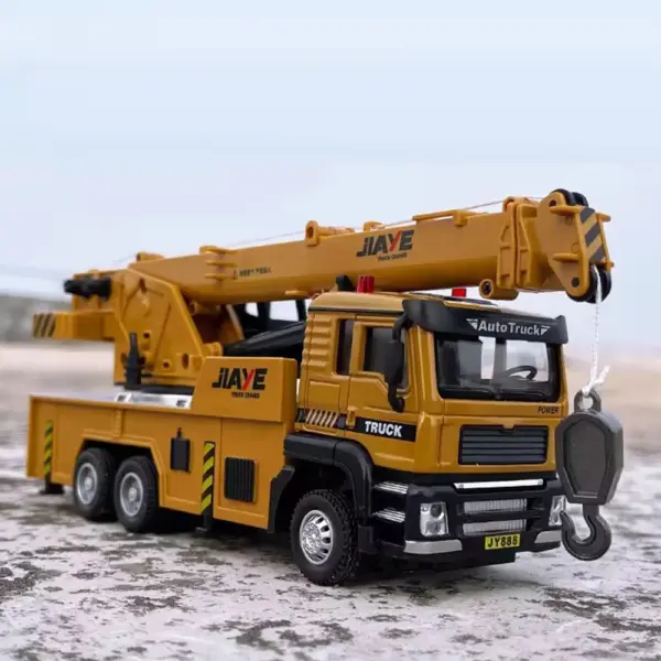 1/50 Scale Yellow Diecast Crane Truck Toy