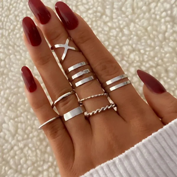 Bohemian Cross Wide Ring Set for Women - Image 13