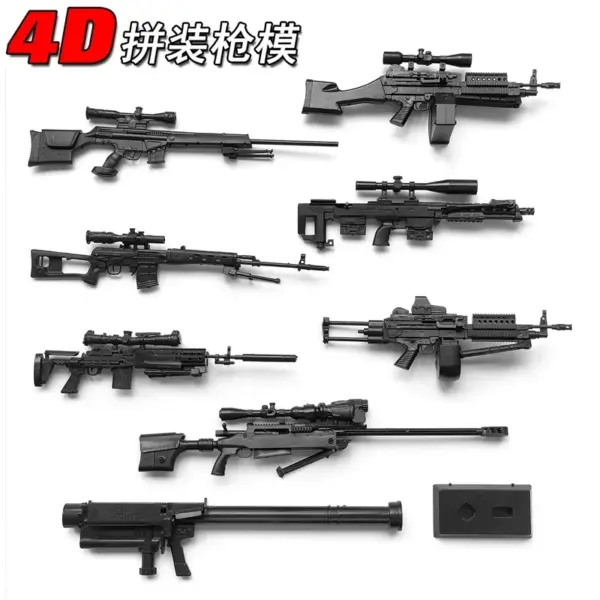 1/6 Scale Assemble Plastic Sniper Rifle Set