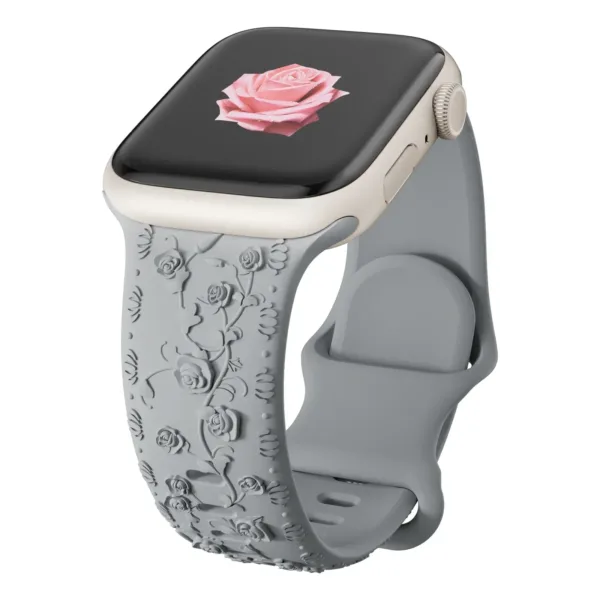 Floral Engraved Strap for Apple Watch 38-49mm - Image 19