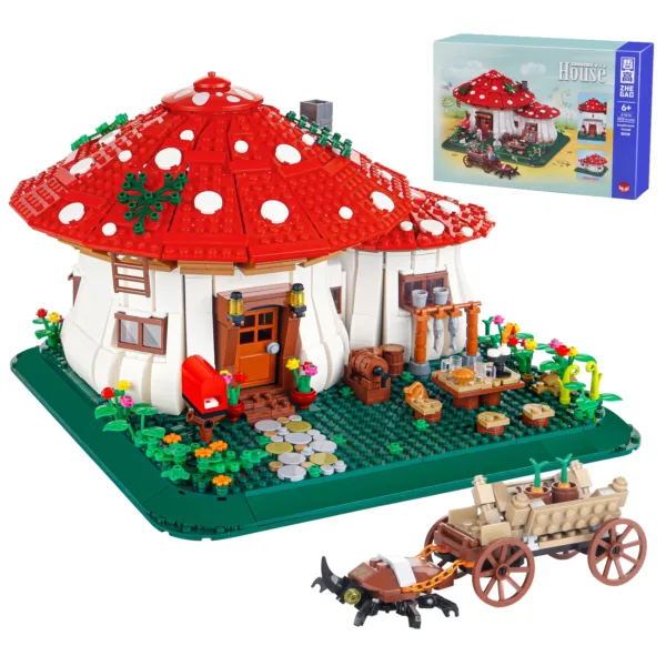 2233PCS Mushroom House Building Blocks Set - Image 7