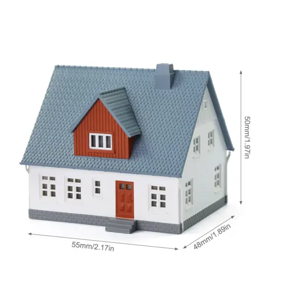 3 Pack N Scale Model Houses Brown Blue Black - Image 5