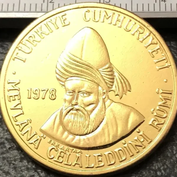 1978 Turkey 1000 Lira Replica Gold Coin - Image 2