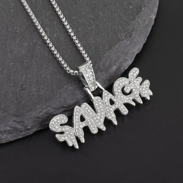 Hip-Hop Iced Out Spades Card Pendant Necklace - Image 33