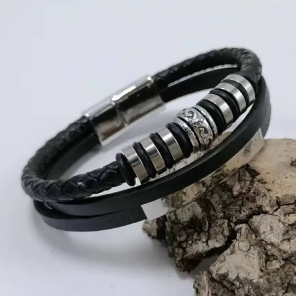 Punk Vintage Leather Cuff Bracelet for Unisex - Image 29