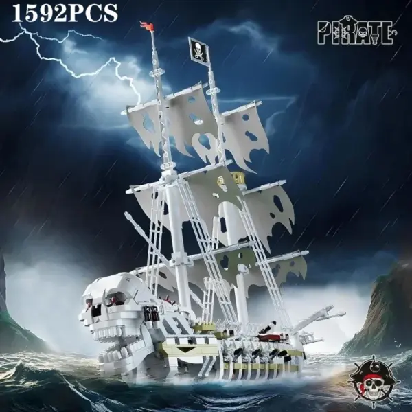 Skeleton Ghost Ship Building Blocks Set 1592PCS - Image 2