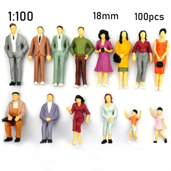 100pcs Painted Model People Figures Set - Image 12