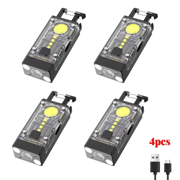 Portable Solar LED Flashlight Keychain Torch - Image 8