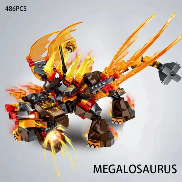 Flame Gold Dragon Mech Building Blocks Set - Image 4