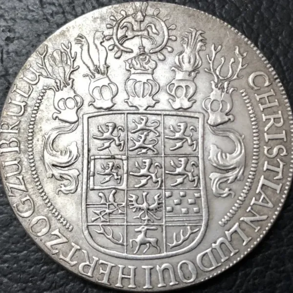 1660 Silver Plated Replica Thaler Coin - Image 2