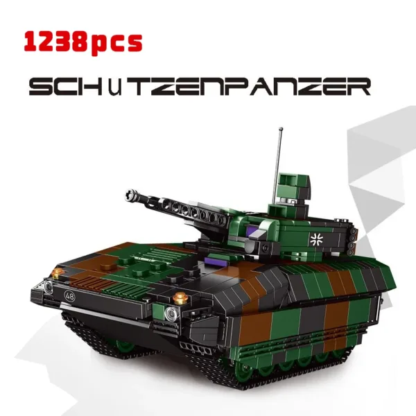 MOC Brick Set Military Tank Model 1238pcs