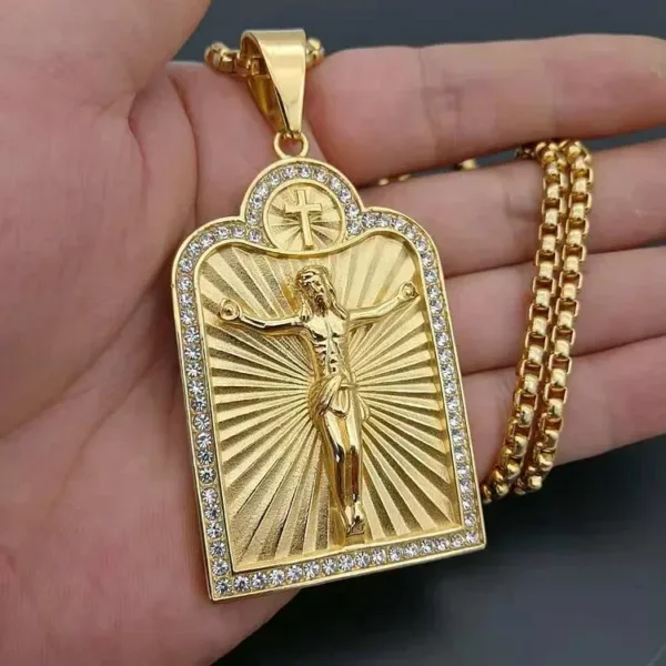 Christian Bling Jesus Head Pendant Necklace - Image 27