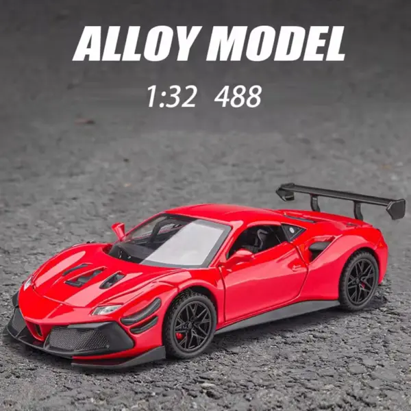 1:32 F488 Alloy Sport Car Model with Lights