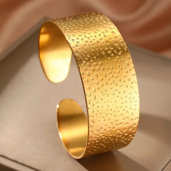 Gold Flower Hollow Cuff Bracelet for Women - Image 17