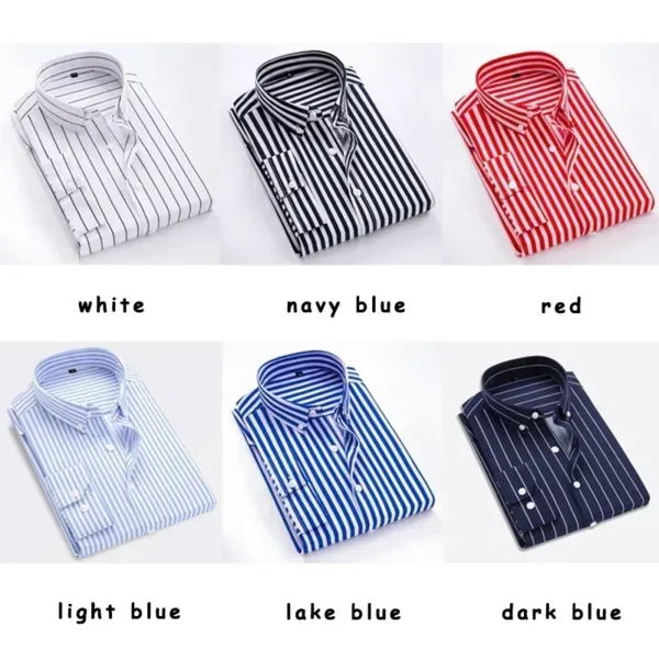 Striped Casual Long Sleeve Shirt for Men - Image 6