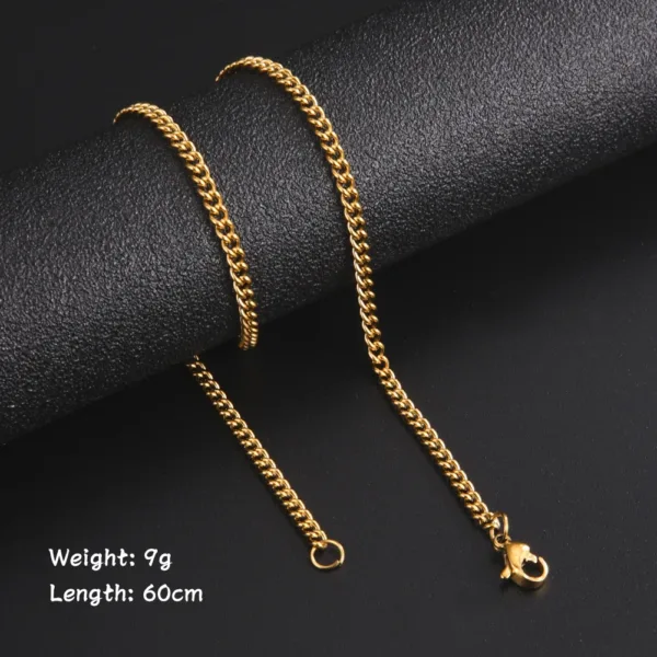 60cm Stainless Steel Box Chain Necklace for Men - Image 7