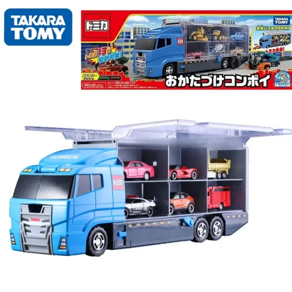 Blue Multifunctional Diecast Truck Toy with Cars