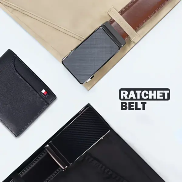 Men's Genuine Leather Automatic Buckle Belt - Image 4