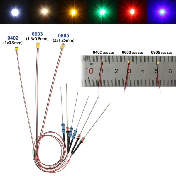 10pcs Pre-wired SMD LEDs with Resistors