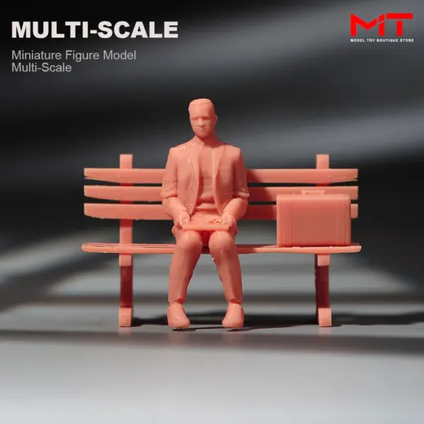 Miniature Model Man on Bench 1/87 to 1/24 - Image 6