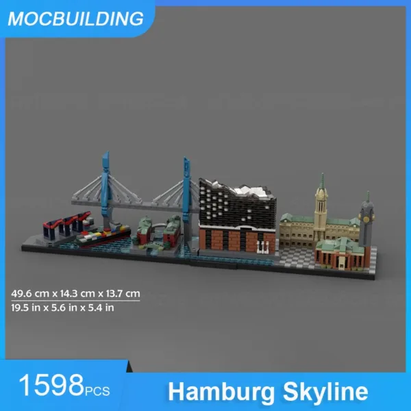 Hamburg Skyline MOC Building Blocks Set 1598PCS