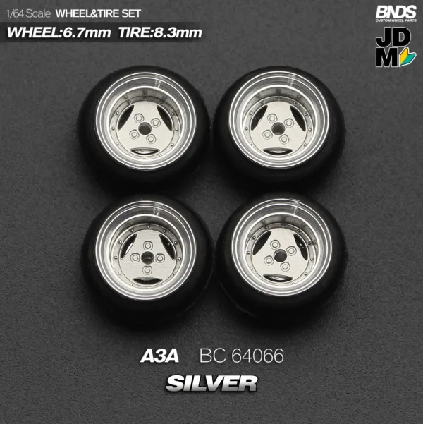 1/64 Scale Alloy Wheel and Tire Set 4pcs - Image 30