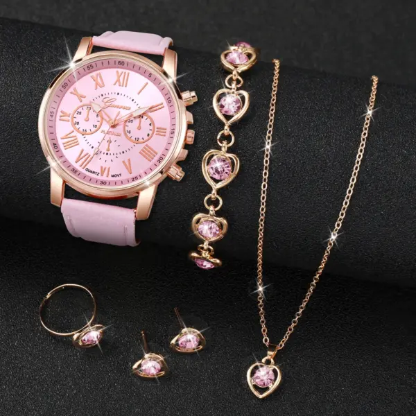 6PCS Women's Quartz Watch Jewelry Set - Image 7