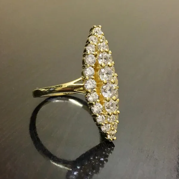 Trendy Geometric Gold CZ Wedding Ring for Women - Image 2